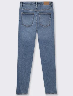 Piazza Italia Jeans basico 5 tasche vita alta vestibilità skinny e chiusura con zip e bottone - Denim Blu Discount