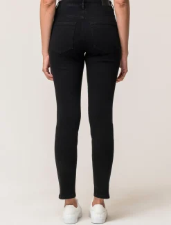 Piazza Italia Jeans basico 5 tasche vita alta vestibilità skinny e chiusura con zip e bottone - Nero Hot