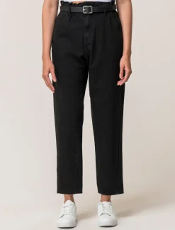 Piazza Italia Jeans cinque tasche paperbag con cintura - Nero Sale