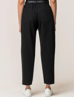 Piazza Italia Jeans cinque tasche paperbag con cintura - Nero Sale