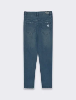 Piazza Italia Jeans in cotone elasticizzato, gamba dritta e vita regolabile - DENIM SCURO Shop