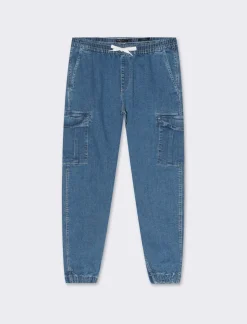 Piazza Italia Jeans jogger cargo fit, cinque tasche con tasconi laterali a toppa - Denim Outlet