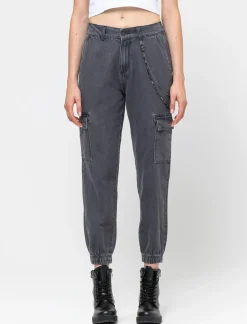 Piazza Italia Jeans jogger con tasconi e accessorio catena - Grigio Best