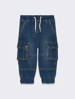 Piazza Italia Jeans modello cargo con elastico a fondo gamba - Denim Blu Cheap