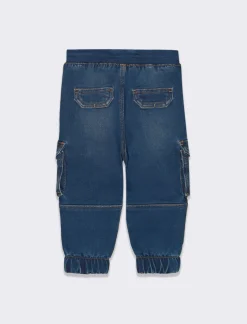 Piazza Italia Jeans modello cargo con elastico a fondo gamba - Denim Blu Cheap