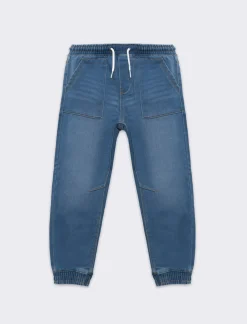 Piazza Italia Jeans modello jogger con lacci in vita stile casual - Denim chiaro Blu Best Sale