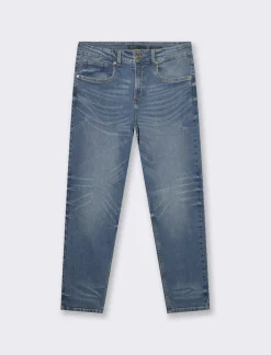 Piazza Italia Jeans new carrot fit cinque tasche stretch con strappi - Denim Blu Clearance