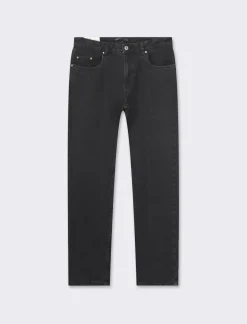 Piazza Italia Jeans regular fit a cinque tasch in tessuto denim stretch.Chiusura anteriore con cernierae bottone. - Nero Outlet