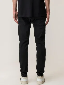 Piazza Italia Jeans skinny fit cinque tasche in essuto denim super stretch effetto slavato. Chiusura anteriore con - Nero Outlet