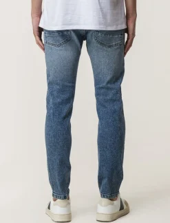 Piazza Italia Jeans skinny fit cinque tasche in essuto denim super stretch effetto slavato. Chiusura anteriore con - Denim Blu Best Sale