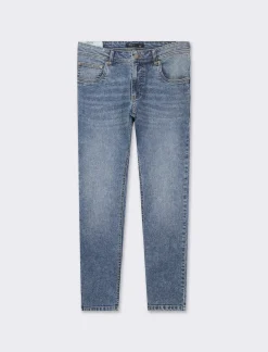 Piazza Italia Jeans skinny fit cinque tasche in essuto denim super stretch effetto slavato. Chiusura anteriore con - Denim Blu Best Sale