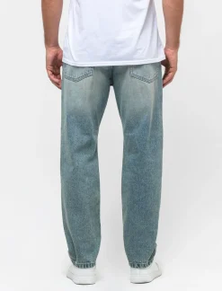 Piazza Italia Jeans straight fit a cinque tasche effetto slavato - Denim Blu Store