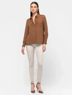 Piazza Italia Jegging a vita alta con banda elastica in vita e tasche frontali - Sabbia Beige Best Sale