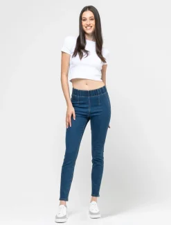 Piazza Italia Jeggings high waist vestibilità skinny - Denim Blu Flash Sale
