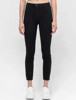 Piazza Italia Jeggings skinny vita alta in tessuto elasticizzato e tasche sul retro - Nero Online