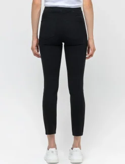 Piazza Italia Jeggings skinny vita alta in tessuto elasticizzato e tasche sul retro - Nero Online