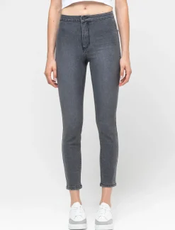 Piazza Italia Jeggings skinny vita alta in tessuto elasticizzato e tasche sul retro - Grigio Sale
