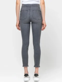 Piazza Italia Jeggings skinny vita alta in tessuto elasticizzato e tasche sul retro - Grigio Sale