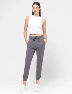 Piazza Italia Jogger a vita alta elastica con coulisse ed elastici alle caviglie - piombo Grigio Cheap