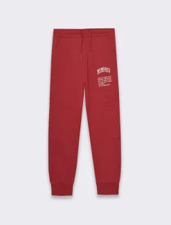 Piazza Italia Jogger con ricamo laterale da bambino - Bordeaux Rosso Sale