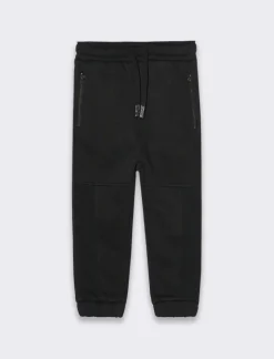 Piazza Italia Jogger con zip e inserti a costina - Nero Cheap