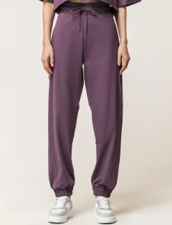 Piazza Italia Jogger in cotone, con coulisse ed elastico al fondo - malva Viola Fashion