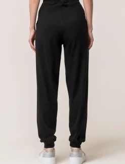 Piazza Italia Jogger in cotone, con coulisse, fondo in tessuto elastico a costina - Nero Clearance