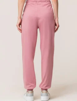 Piazza Italia Jogger in cotone, con coulisse, fondo in tessuto elastico a costina - cipolla Rosa Hot