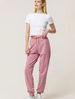 Piazza Italia Jogger in cotone, con coulisse, fondo in tessuto elastico a costina - cipolla Rosa Hot