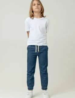 Piazza Italia Jogger in denim con elastico fondo gamba - Denim Blu Sale