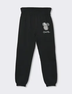 Piazza Italia Jogger in felpa calda con stampa brillante sul davanti e elastico al fondo - Nero Discount