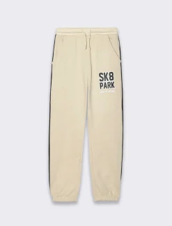 Piazza Italia Jogger in felpa garzata con ricamo frontale - Beige Hot