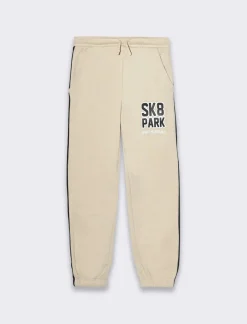 Piazza Italia Jogger in felpa garzata con stampa laterale e patch frontale - mel. Grigio Online