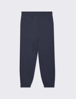 Piazza Italia Jogger in felpa garzata tinta unita, vita e fondo gamba con elastico - Blu Flash Sale