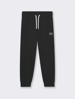Piazza Italia Jogger in felpa garzata tinta unita, vita e fondo gamba con elastico - Nero Flash Sale