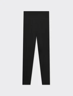 Piazza Italia Legging in tessuto elastico di cotone vita alta - Nero Discount