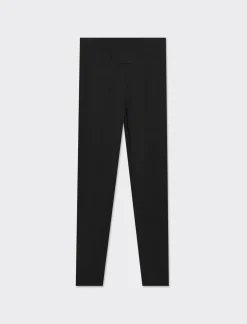 Piazza Italia Legging in tessuto elastico di cotone vita alta - Nero Discount