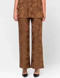 Piazza Italia Legging lavorazioe jaquard in tessuto di maglia garzato - tabacco Marrone Best Sale