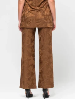 Piazza Italia Legging lavorazioe jaquard in tessuto di maglia garzato - tabacco Marrone Best Sale