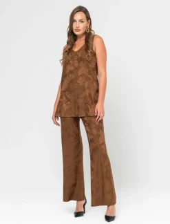 Piazza Italia Legging lavorazioe jaquard in tessuto di maglia garzato - tabacco Marrone Best Sale