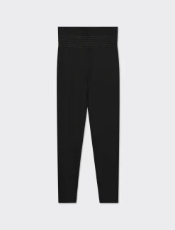 Piazza Italia Leggings a vita in punto milano con elastico lavorato - Nero Best