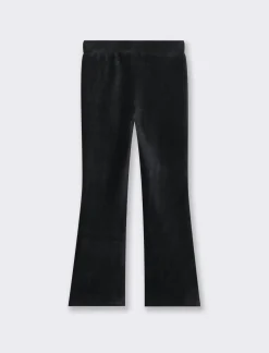 Piazza Italia Leggings a zampa in velluto elastico da bambina - Nero Outlet