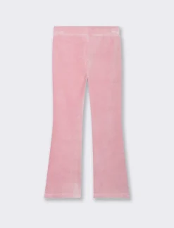 Piazza Italia Leggings a zampa in velluto elastico da bambina - Rosa Shop
