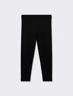 Piazza Italia Leggings aderente basico da bambina in jersey di cotone - Nero Fashion