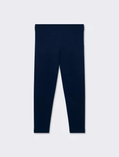 Piazza Italia Leggings aderente basico da bambina in jersey di cotone - Blu New