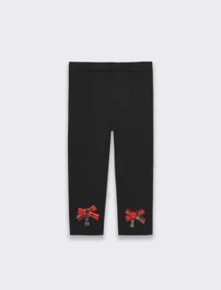 Piazza Italia Leggings con fiocchetti e charm - Nero Clearance