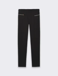 Piazza Italia Leggings in punto-milano con dettaglio strass sul davanti. - Nero Flash Sale