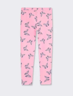 Piazza Italia Leggings stampato in cotone elasticizzato da bambina, vestibilità slim - Rosa Hot