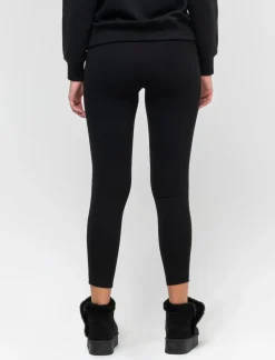 Piazza Italia Leggings tinta unita con inserto laterale effetto pelle - Nero Clearance