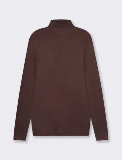 Piazza Italia Maglia a collo alto a costine slim fit - Bordeaux Rosso Store